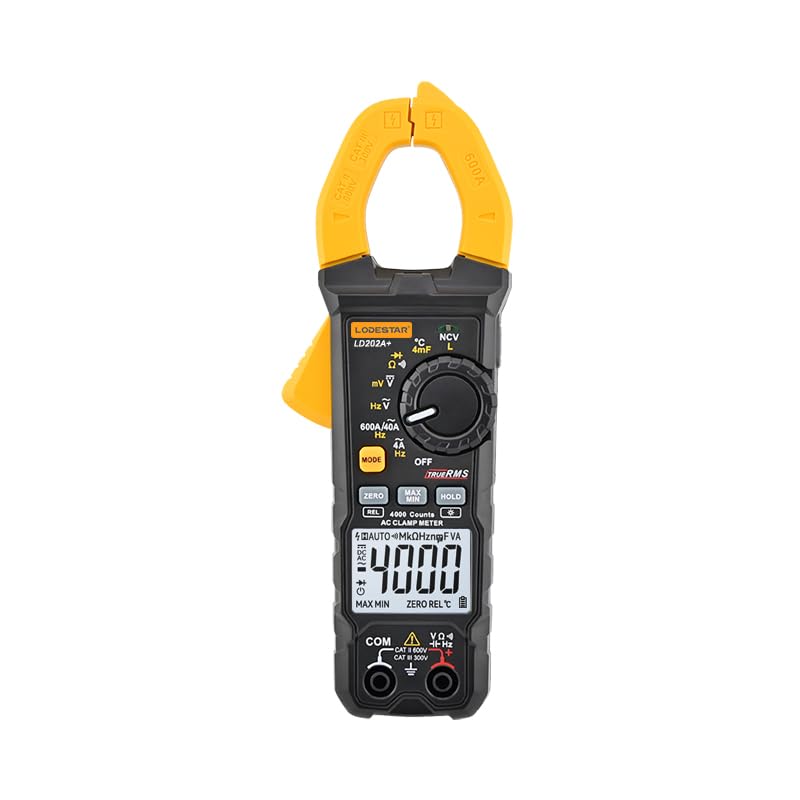 KDator Digital Clamp Meter Multimeter 4000 Counts Voltage Tester with Auto Range, AC/DC Voltage, AC Current, Resistance, Capacitance, Continuity Diode,Live Wire Test, NCV, True RMS, AC Current Meter LD202A+ - Image 2